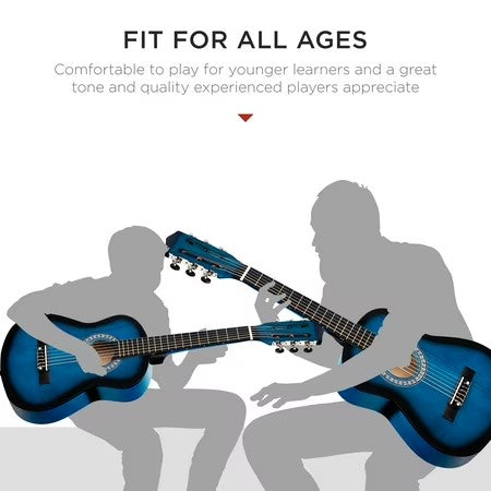 Best Choice Products Walmart Exclusive 38in Beginner Acoustic Guitar Starter Kit w/ Gig Bag, Strap, Extra Strings - Walmart Blue -F1-1619