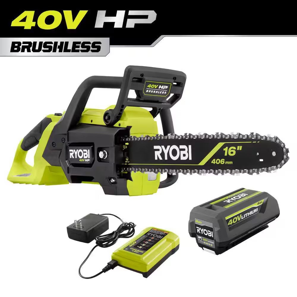40V HP Brushless 16 in. Battery Chainsaw with 4.0 Ah Battery and Charger - 1400
