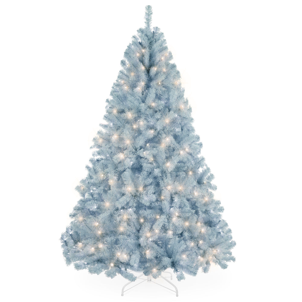 Pre-Lit Artificial Ice Blue Christmas Tree W/ Incandescent Lights - 9ft M71