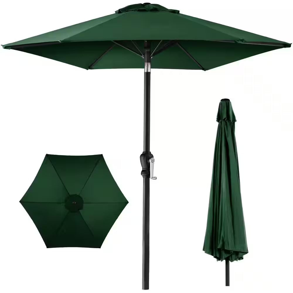 Green 10 ft. Steel Market Patio Umbrella with Crank and Tilt - L4 - 375