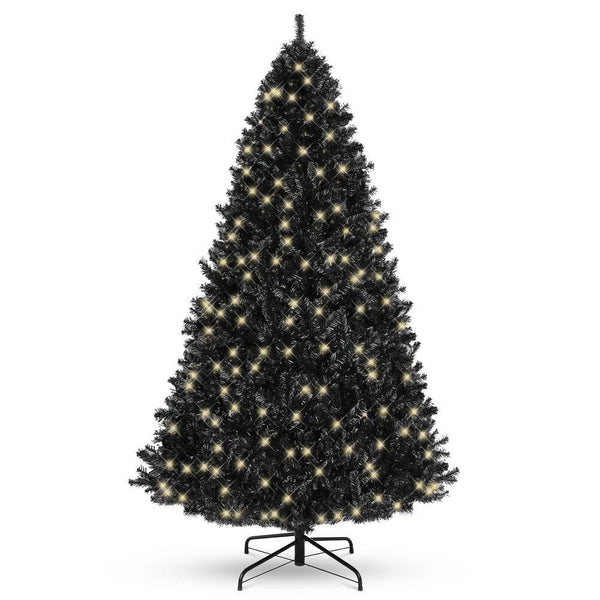 6 ft. Black Pre-Lit Artificial Christmas Tree with 350 Warm White Lights M39