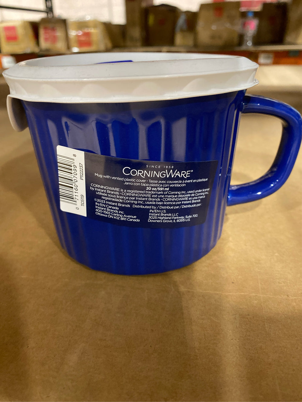French White 20-Oz Blueberry Mug with Lid - K1 - 1402