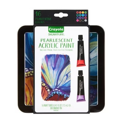 Crayola Signature 16ct .41 fl oz Pearlescent Acrylic Paint - 401