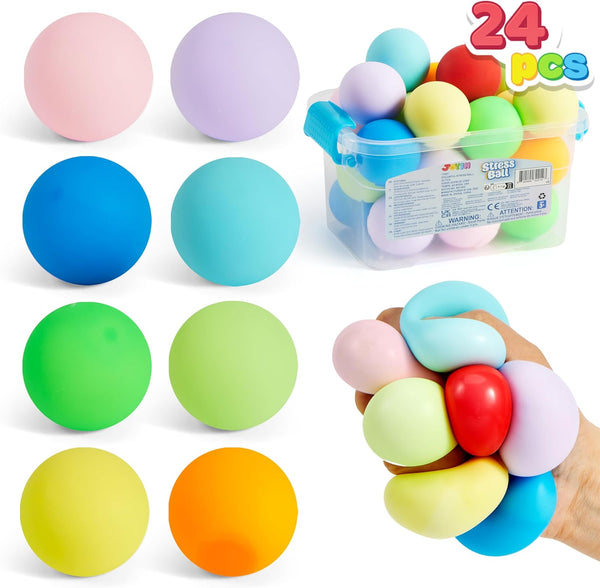 JOYIN Lot de 24 balles anti-stress   reprise lente, jouets sensoriels spongieux, balles de th rapie des mains pour soulager l'anxi t , jouets pour enfants, cadeaux de f te 1404