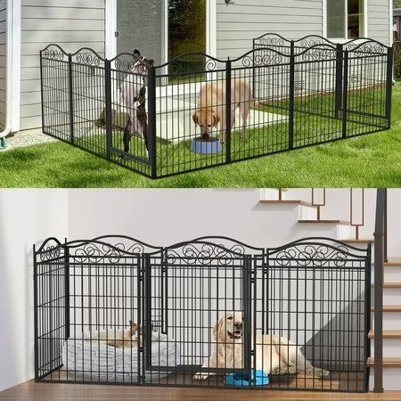 BingoPaw Folding 8-Panel Heavy Duty Metal Pet Pen Dog Exercise Fence - C8 - 439