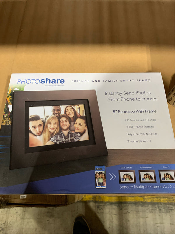 Simply Smart Home PhotoShare Friends and Family 8" Smart Digital Photo Frame -E5-0031