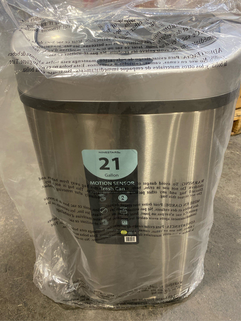 Nine Stars 21.1 Gallon Trash Can, Motion Sensor Touchless Kitchen Trash Can, Stainless Steel - M11 - 703
