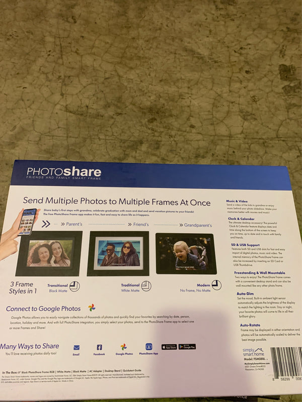 8 in. PhotoShare Social Network Frame - L8 - 198 -C2-0325 -C2-0329