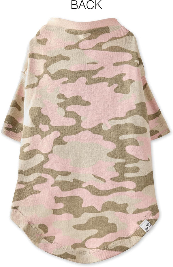 Pet Passion Toby 3-Pack 100% Organic Cotton Dog Short Sleeve T-Shirt Pet Tees for All Breeds, Pink Camo, Small (10-25 lbs) -F11-0199