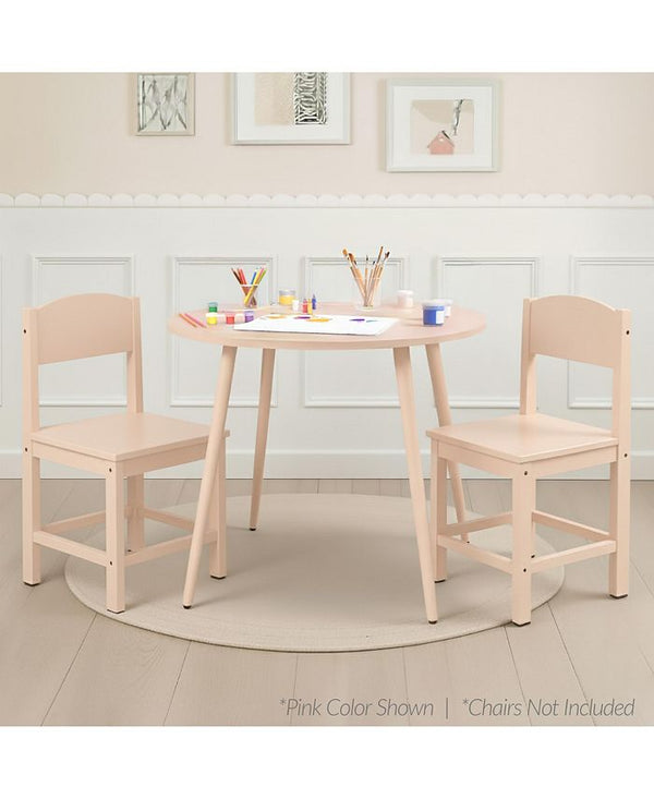 Best Choice Products Round Mid-Century Modern 35.5in Dining Table, Dinette for Home or Kitchen w/Wood Finish Steel Legs - Tan/Beige - E9 - 1055
