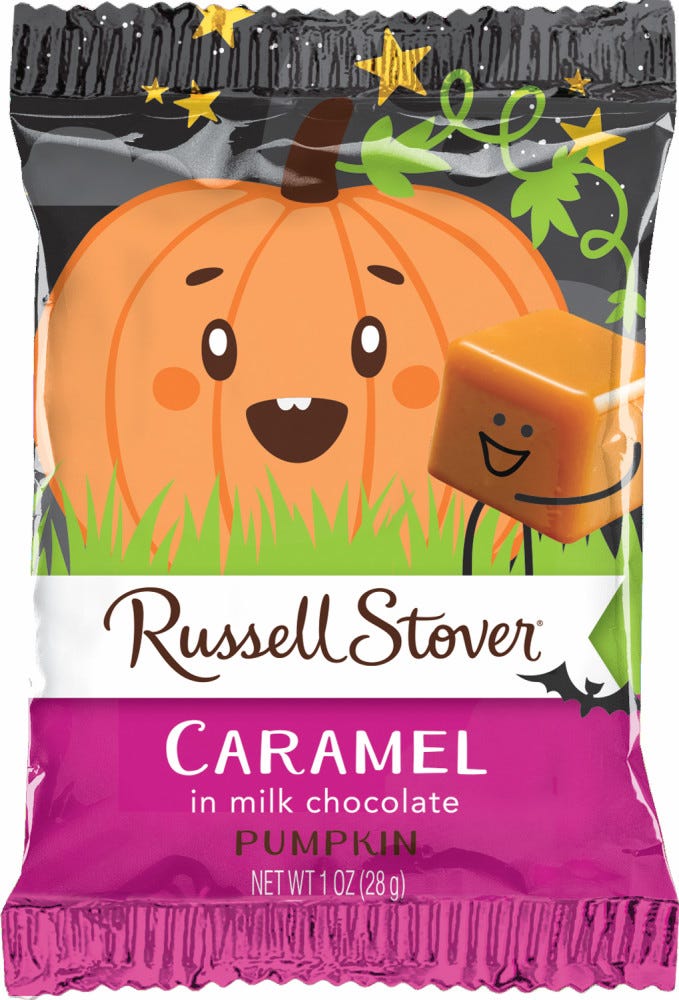 Russell Stover Caramel Pumpkin, Single - 1.3 Oz (Qty: 21) - C30