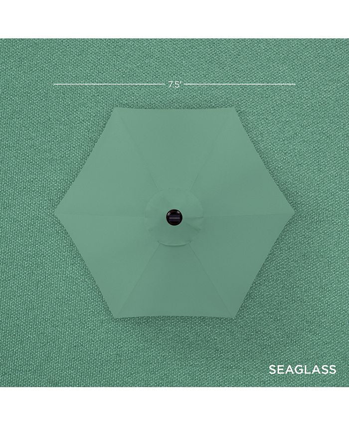 Best Choice Products 7.5ft Outdoor Solar Patio Umbrella for Deck, Pool w/ Tilt, Crank, LED Lights - Green - No Size -F3-1977