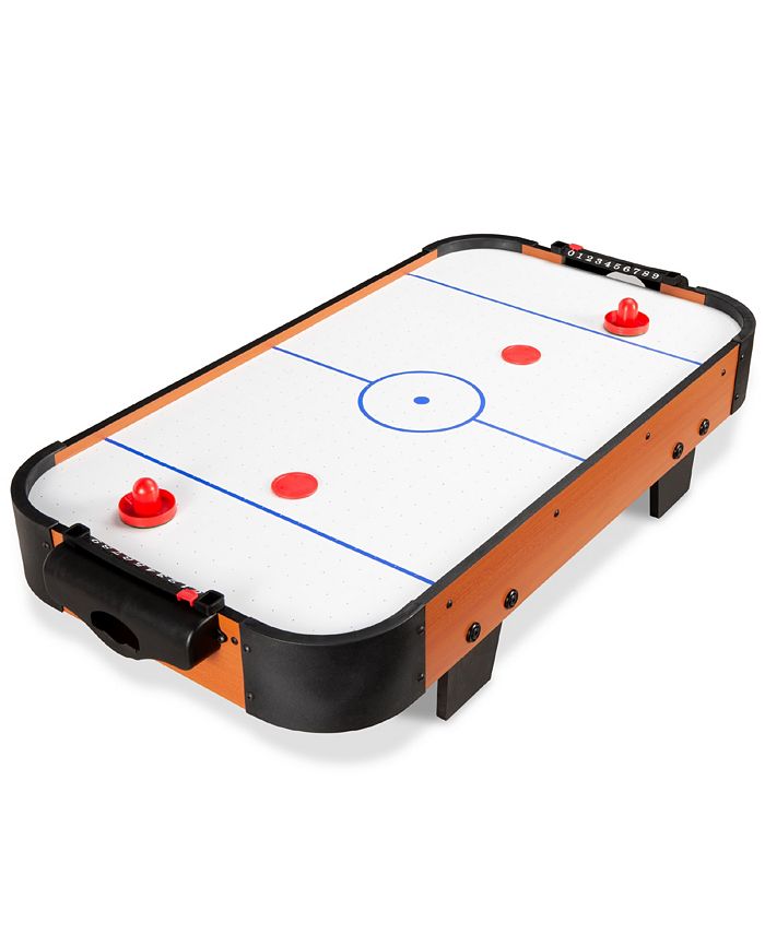 Best Choice Products 40in Air Hockey Arcade Table w/ 100V Motor, Electric Fan, 2 Strikers, 2 Pucks - Brown - NO SIZE - M4-1648