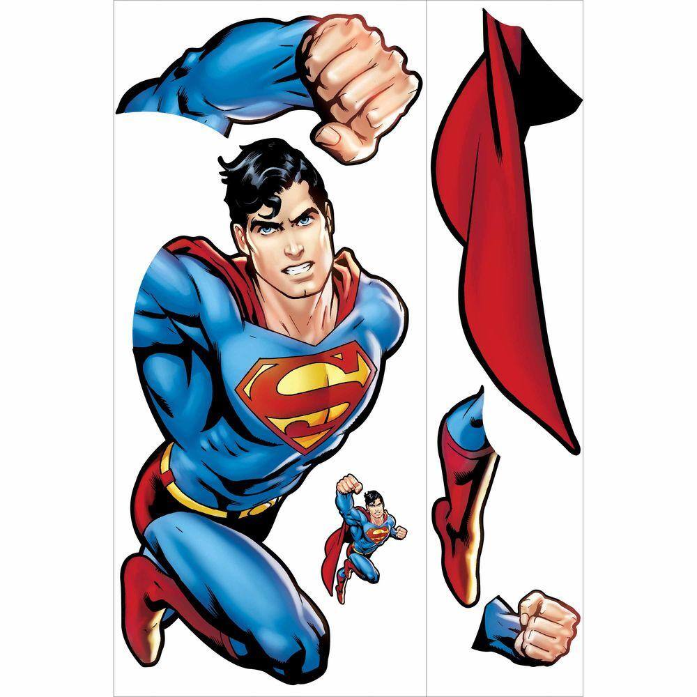 5 in. x 19 in. Superman Day Of Doom Peel and Stick Giant Wall Decals (6-Piece) -K10-0692