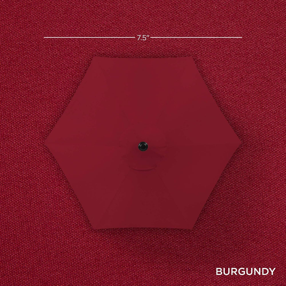 Best Choice Products 7.5ft Solar Umbrella LED Lighted Patio Umbrella, Table Market Umbrella with Tilt and Crank, Outdoor Umbrella for Garden, Deck, Backyard, Pool and Beach - Burgundy - L4 - 377