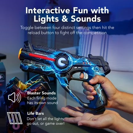 Best Choice Products Rechargeable Laser Tag Set 4 Pack, No Vest Needed, Kids Adults Game - Red/Yellow/Blue/Green-J3-0392