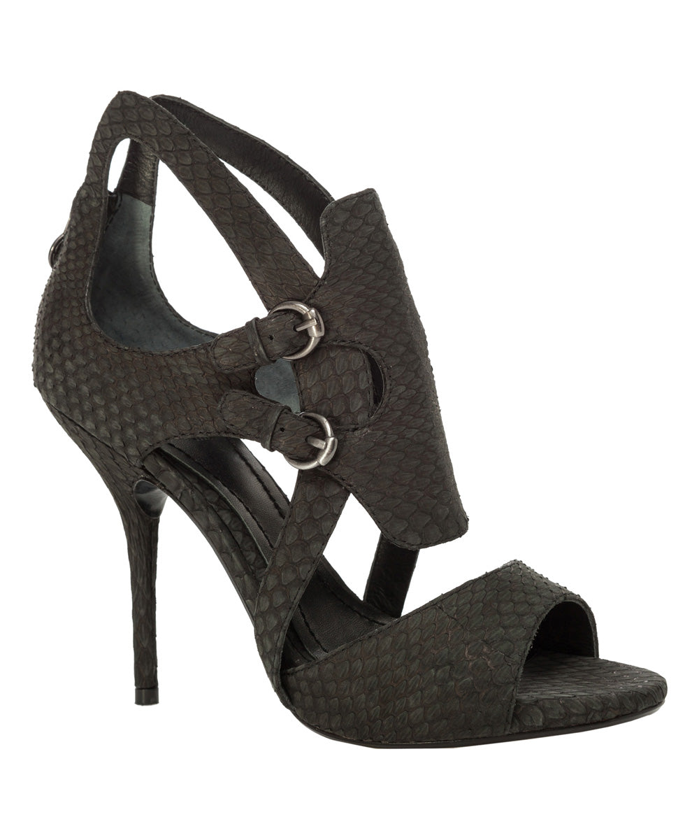 Charcoal Yearly Snakeskin Leather Pump - Women Size 10 - C6 - 376