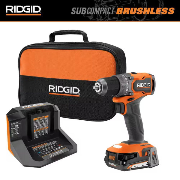 18V SubCompact Brushless Cordless Drill/Driver Kit with 2 Ah Battery and Charger - 1501