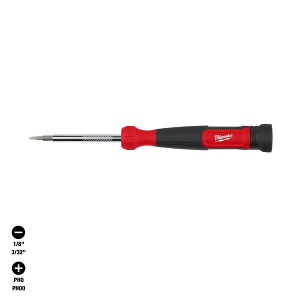 Milwaukee Hex Shank 4-in-1 Precision Multi-Bit Screwdriver 5.75 in. 4 pc M188