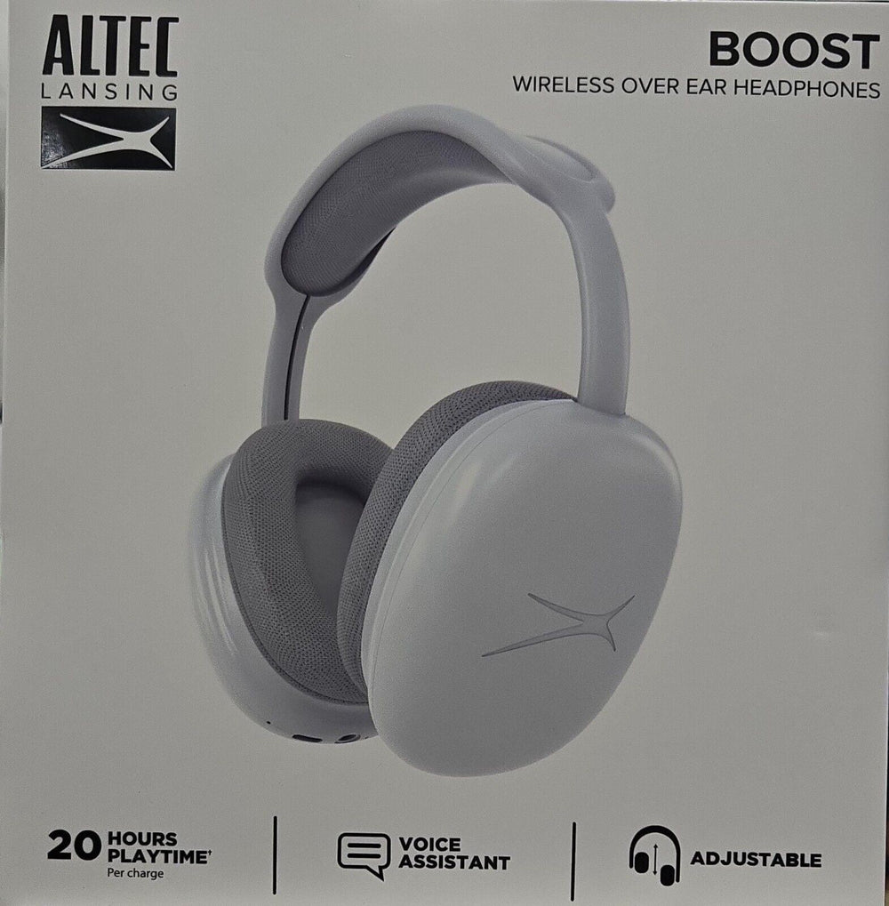 Altec Lansing BOOST Wireless Over Ear Headphones MZX3007-WHTSIL - 662