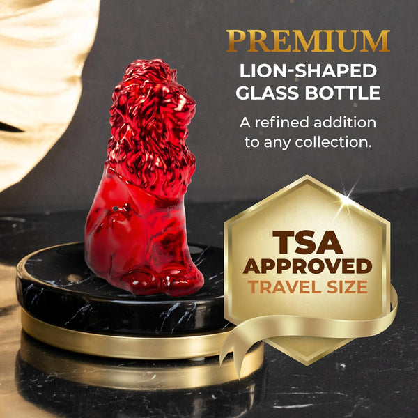 LION OF JUDAH - Set of 3 Travel Size Cologne for Men - Long-Lasting EDP Fragrance Comes in Elegant Lion-Shaped Glass Bottle - Fresh, Masculine & Sweet Scent (15ml) -K9-1611