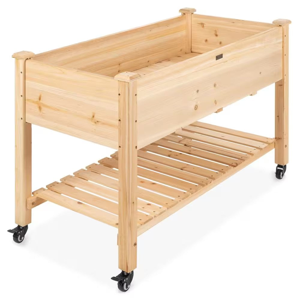 48×24×32in Raised Garden Bed w/ Wheels & Liner — F124
