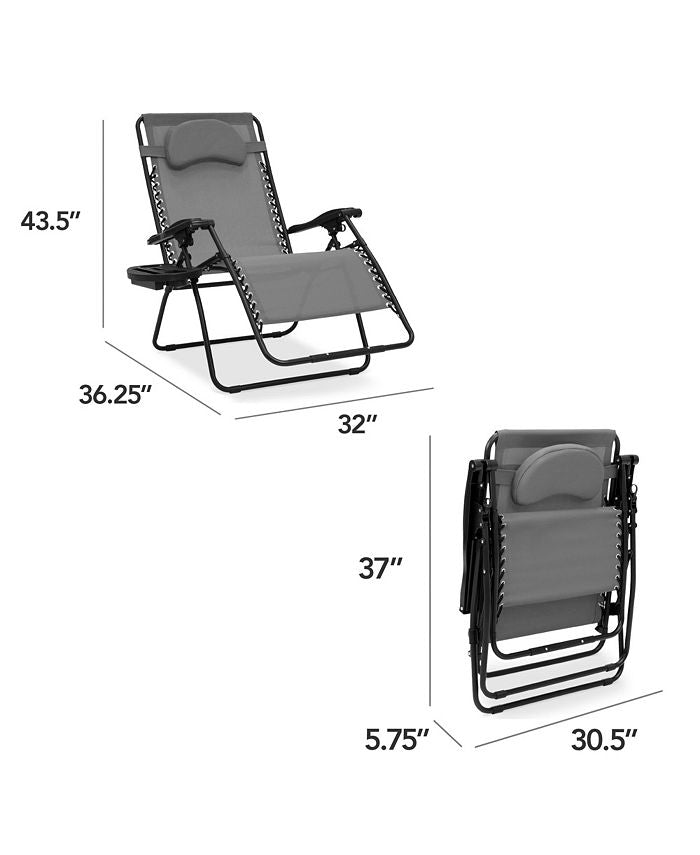 Best Choice Products Oversized Zero Gravity Chair, Folding Outdoor Patio Recliner w/ Cup Holder -M1-1368