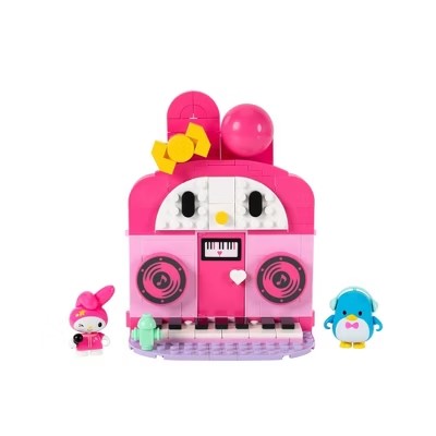 Hello Kitty Playset & 2_1.5" Buildable Figures Sanrio Medium Building Set - My Melody's Music Shop - L9 - 483
