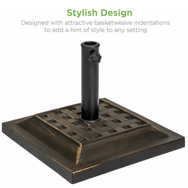 25.6 lbs. Steel Patio Umbrella Base in Bronze -C10-0466