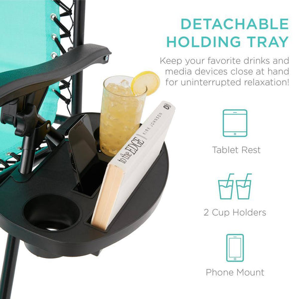 Mint Metal Zero Gravity Reclining Lawn Chair with Cup Holders (2-Pack) -D4-0471