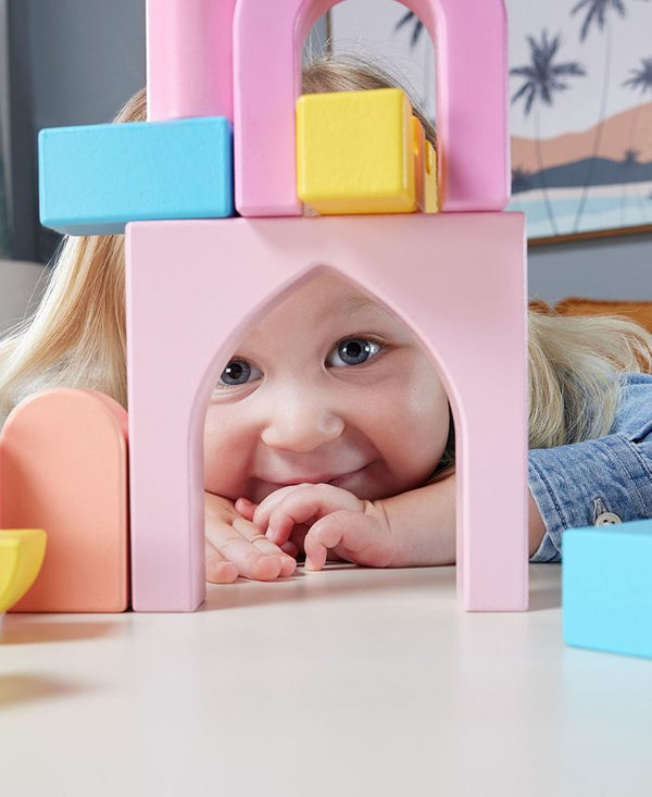 Fisher Price Toddler Toy Castle Block Set, 28 Wood Pieces - Multi - No Size 1304