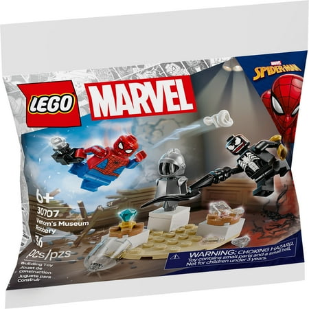 LEGO Marvel Venom's Museum Robbery - Super Hero Building Set for Kids - Includes Spider-Man and Venom Minifigures - 30707 -E4-0764 -C6-1159