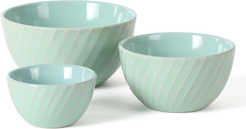 Martha Stewart Eagleson 3 Piece (3 , 4 , & 5 ) Round Prep Mixing Bowl Set   Martha Blue - 1211