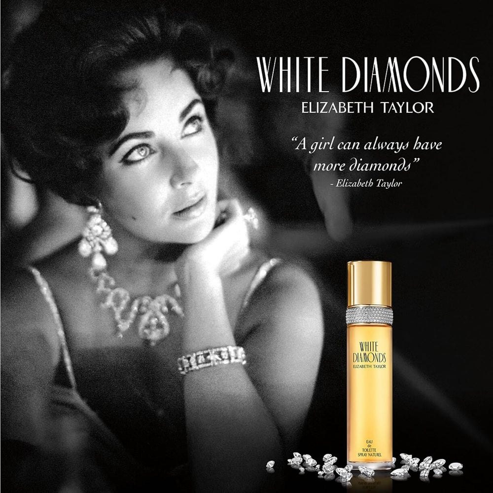 Elizabeth Taylor White Diamonds Women's Perfume, Long-Lasting Floral Fragrance for Her, Eau de Toilette EDT Spray, 0.5 fl oz - K3 - 1445