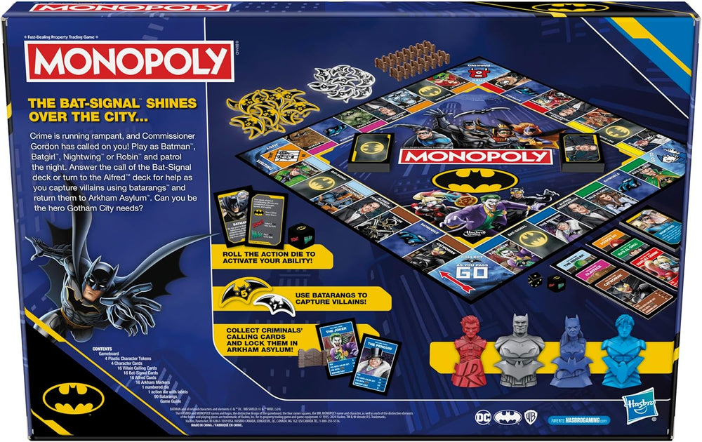 Monopoly Batman Edition Board Game | Monopoly Game for Batman Fans | Ages 8 and Up | 2 to 4 Players | Family Games | Strategy Games for Kids and Adults (Amazon Exclusive) 1362