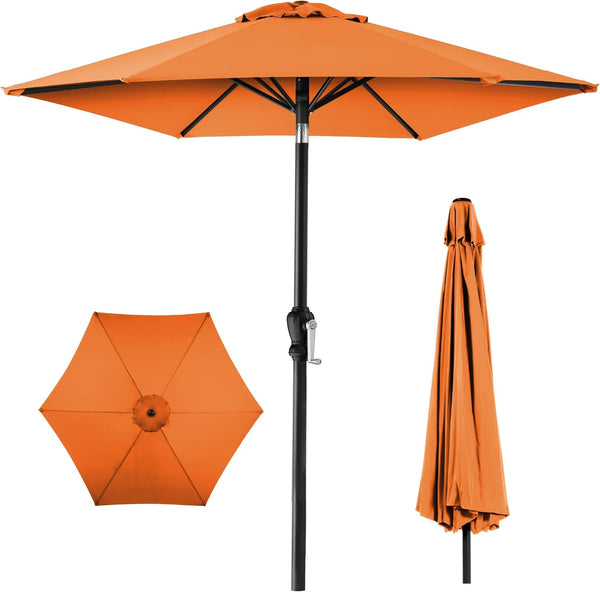 10ft Outdoor Steel Polyester Market Patio Umbrella w/ Crank & Tilt — H5