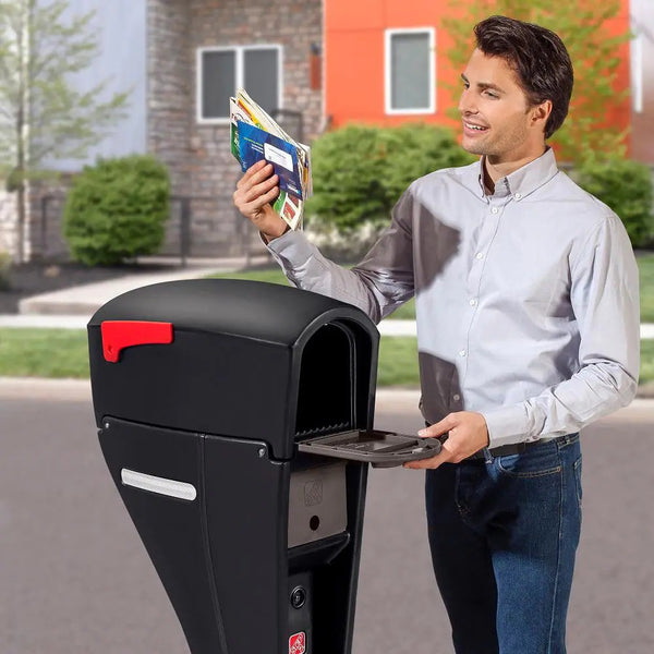 Mail Master Streamline Black OverPost Mounted Plastic Mailbox 1951