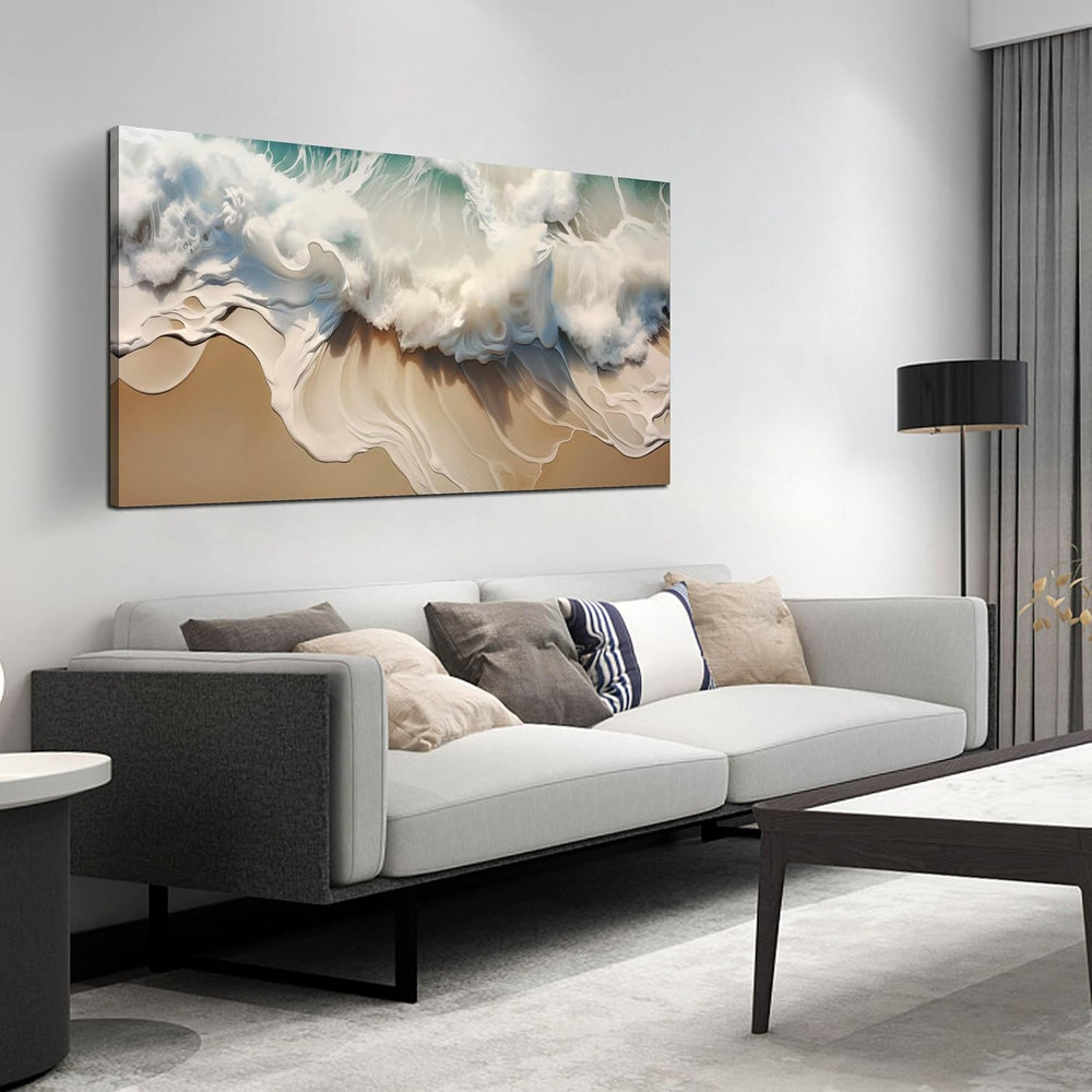 Ocean Waves Canvas Wall Art (48x24) – B8 Appears New