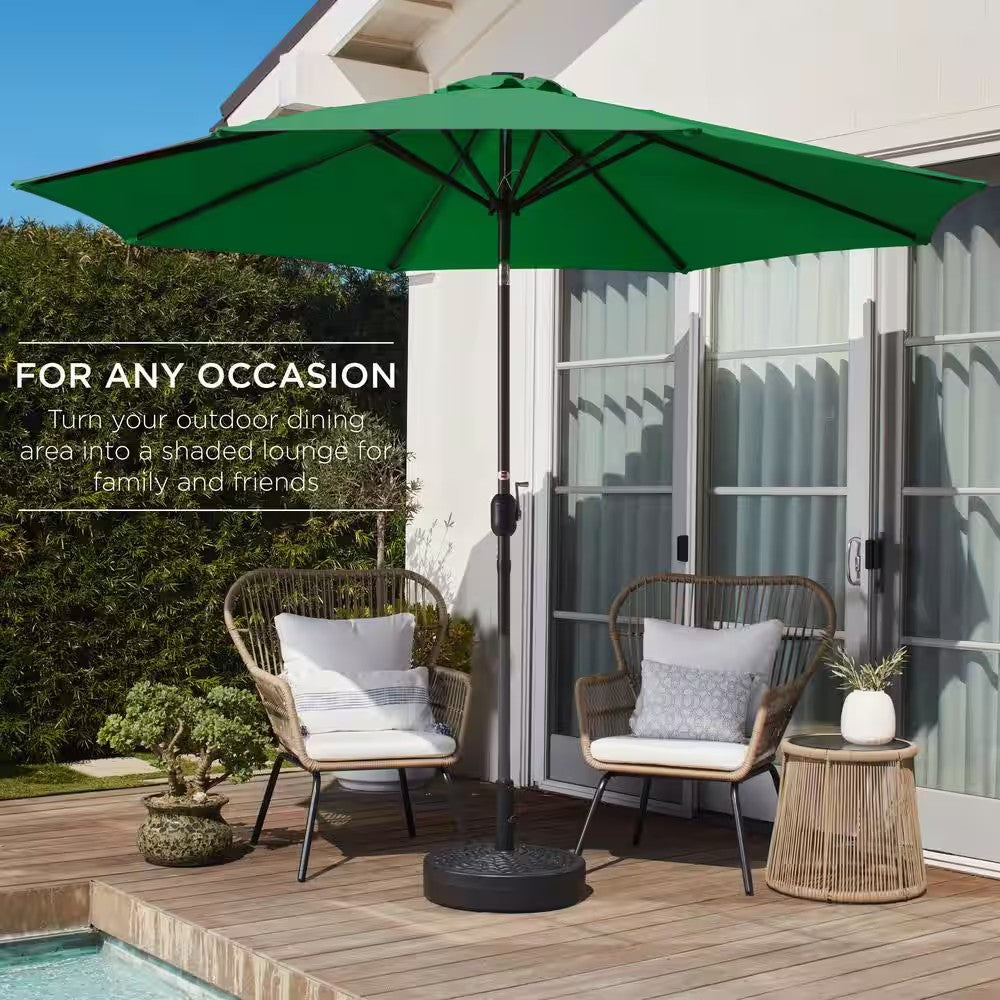 Green 10 ft. Steel Market Patio Umbrella with Crank and Tilt - L4 - 375