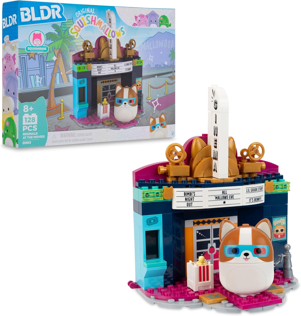 BLDR Squishmallows Reginald at The Movies Building Set - Reginald The Corgi Buildable Figure - Squishmallows Fans 8+, 0093 -B14-1350 -K6-1542