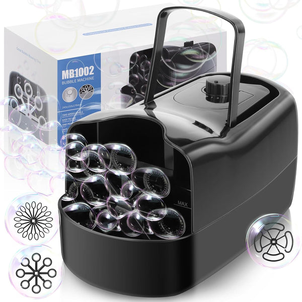 Automatic Bubble Machine for Kids - 3 Size Bubbles, 2 Speeds, Outdoor Toys for Toddlers 1-3, Toys for 1 3 4 5 6 7 8 Years Old Boys Girls, Gift for Party Wedding Birthday Outside - J59