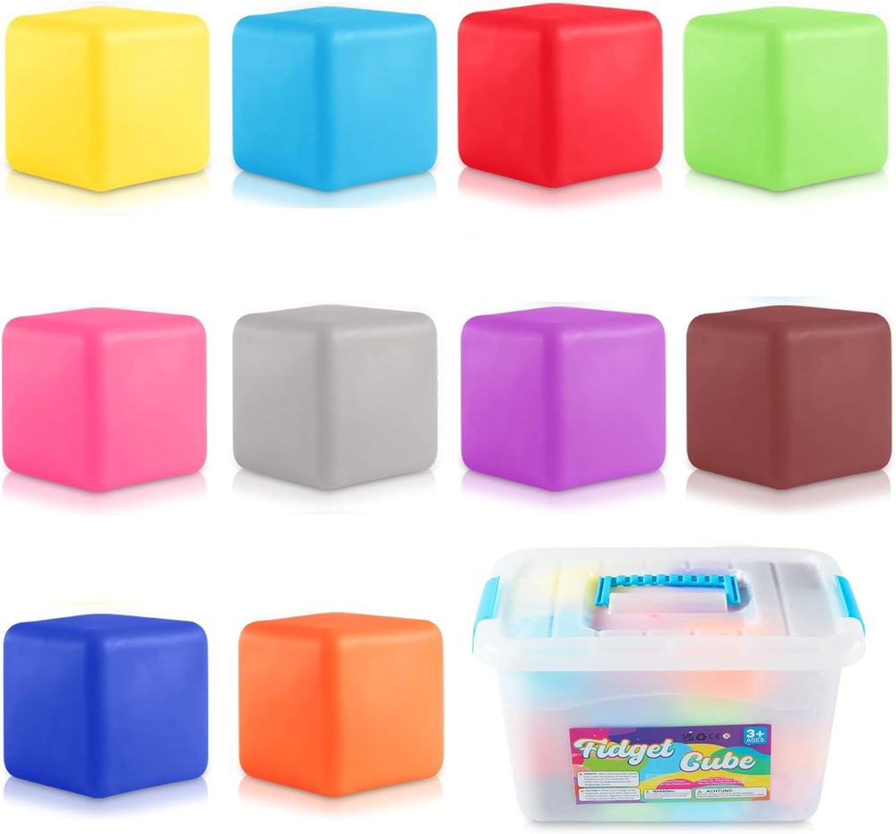 40pcs Stress Balls for Kids-Squishy Cube Stress Balls Bulk-Treasure Box-Fidgets Prizes Bulk-Sensory Fidgets Toys for Adults -Classroom Prize-Goodie Bag Stuffers, Sensory Toys for Autistic Autism 1455