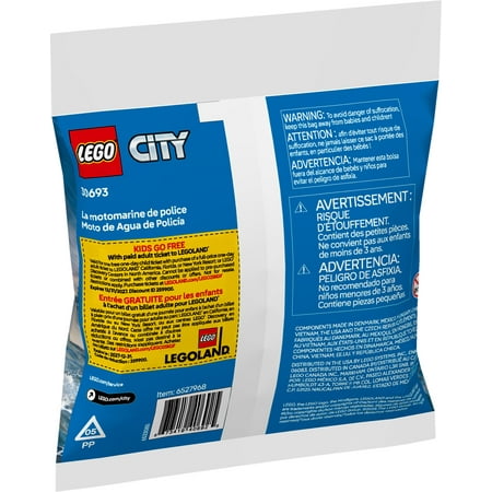 LEGO City Police Water Scooter Building Toy - Includes Police Office Minifigure - L3 - 1385