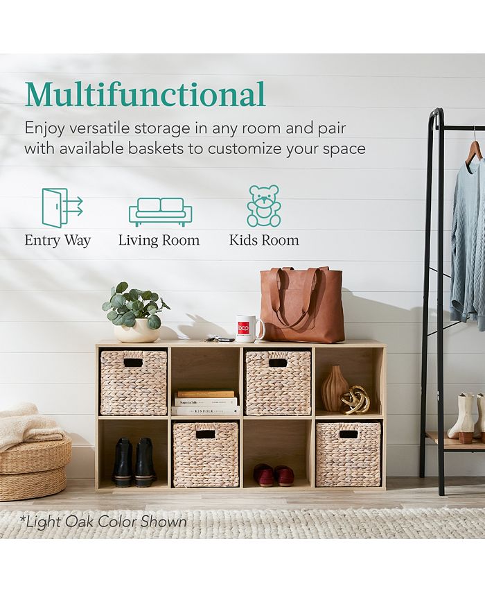 Best Choice Products 8-Cube Bookshelf, 11in Display Storage System, Organizer w/ Removable Back Panels - White B1706 -D1-0423