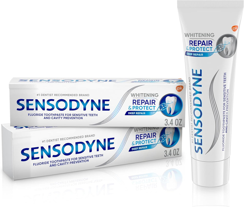 Sensodyne Repair & Protect Whitening Sensitivity Toothpaste for Sensitive Teeth, 3.4 ounces (Pack of 2)  - 550