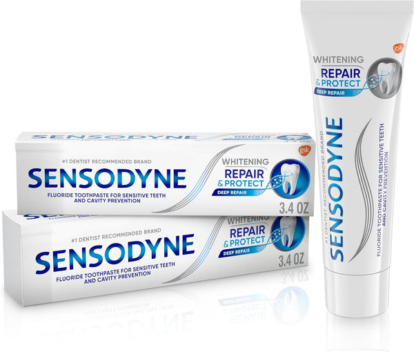 Sensodyne Repair & Protect Whitening Sensitivity Toothpaste for Sensitive Teeth, 3.4 ounces (Pack of 2)  - 550