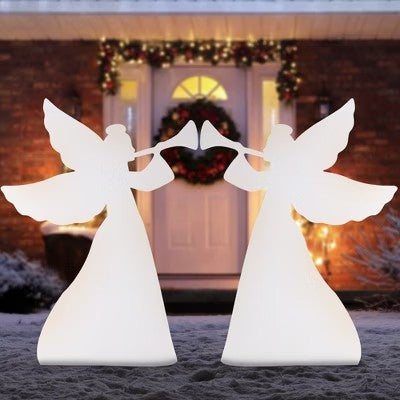 Best Choice Products 3ft Set of 2 Christmas Angel Yard Decorations w/ Weather-Resistant PVC, 4 Stakes - H9 - 1152