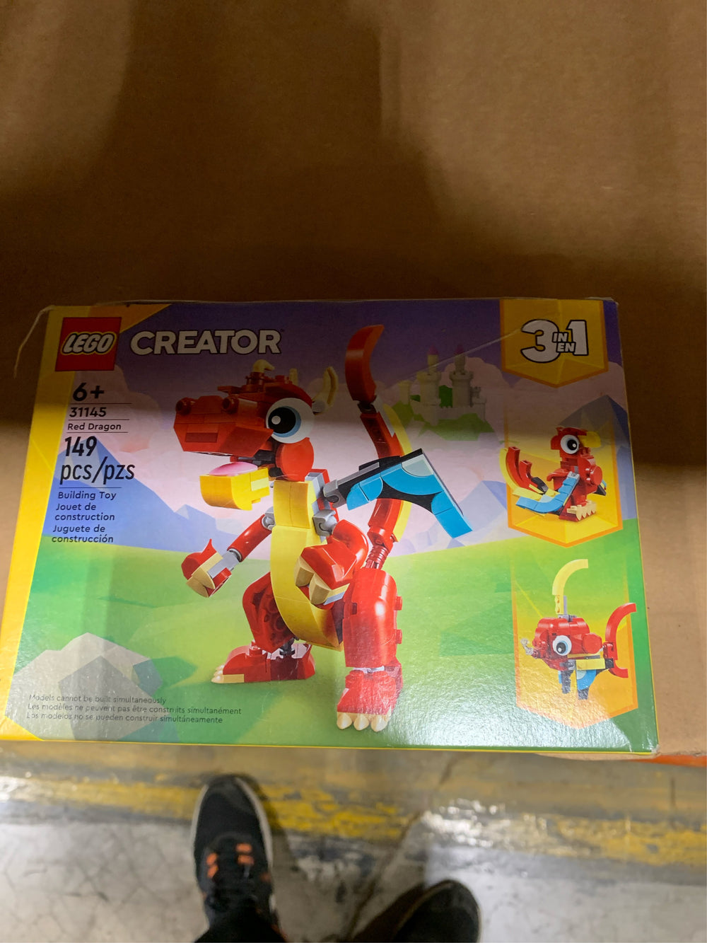 LEGO Creator 3 in 1 Red Dragon 3 in 1 Animal Toy Set 31145 -K11-1672