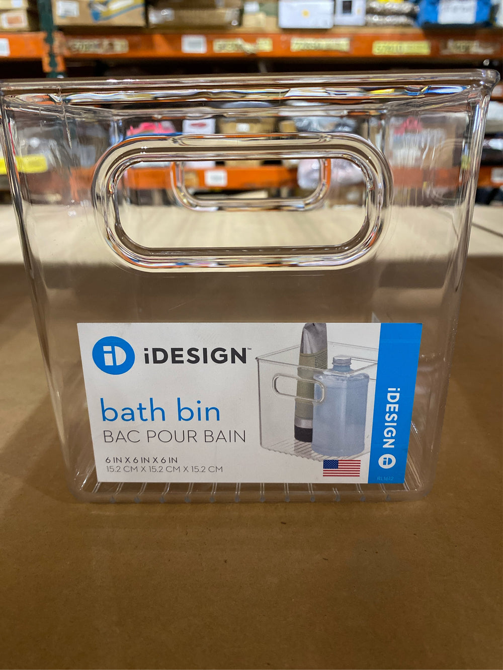 iDesign Linus Clear Storage Bin with Handles 6 in. H X 6 in. W - L10 - 535