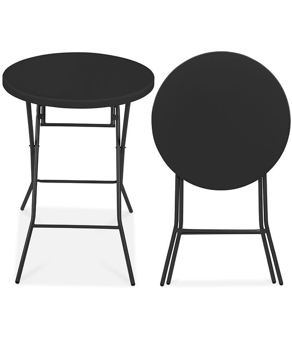 32in Bar Height Folding Table, Indoor Outdoor Accessory w/ Thick Table Top, 330lb Capacity - Black - NO SIZE - 266